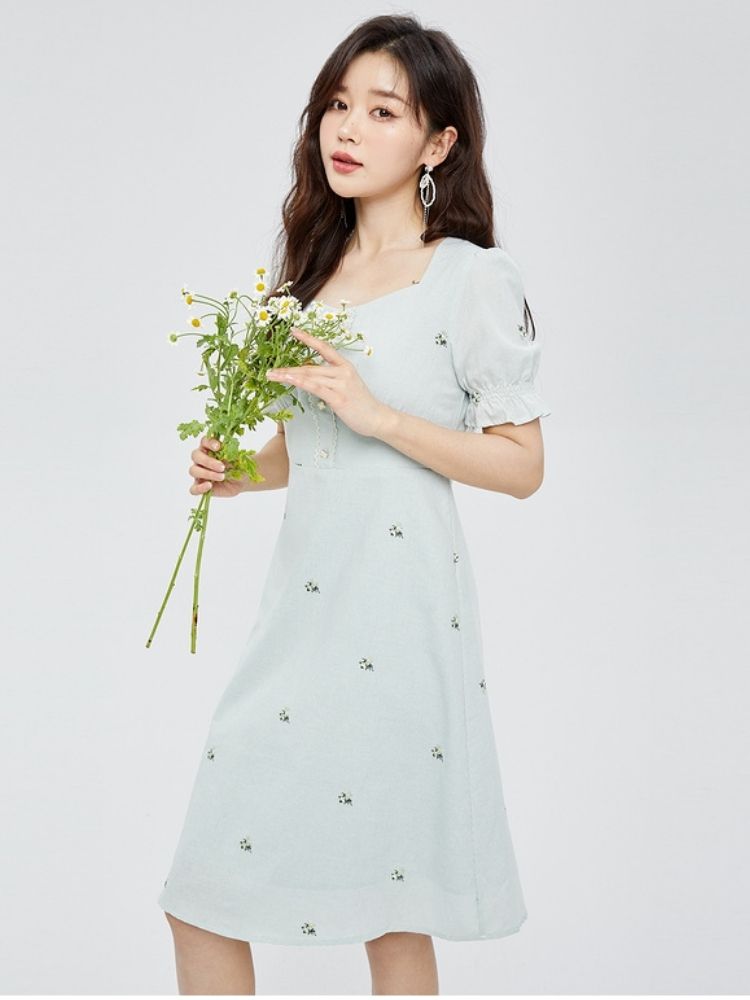 váy xòe hoa nhí Hàn Quốc D016-4